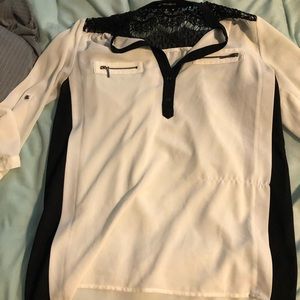 black & white blouse